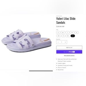 Sam Edelman Valeri lilac slides in purple size 10